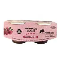 Les fromages de Mathieu, FROMAGE BLANC SUR FRUIT FRAMBOISE