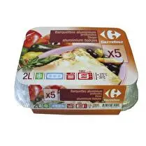 Carrefour, Barquettes aluminium 2 l  x5