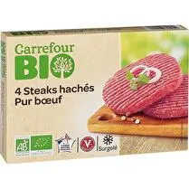 Carrefour, Steak Hache Bio 4X100G