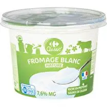 Carrefour, Fromage blanc nature 7,6% MG