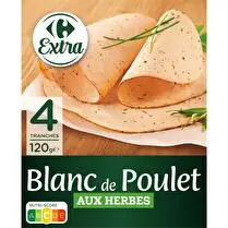 Carrefour, Blanc de poulet aux herbes 4 tranches