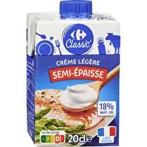Carrefour, Crème légère semi épaisse 18% MG