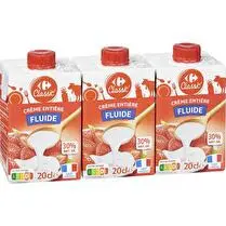 Carrefour, Crème entière UHT 30 % MG Fluide
