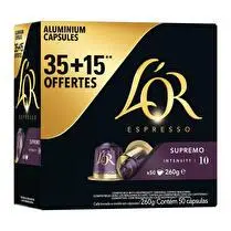 L'or, Café en capsules Espresso supremo n°10 - 35 capsules + 15 offertes