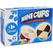 Carrefour, Mini cups Vanille fraise & vanille chocolat - x 12
