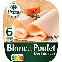 Carrefour, Blanc de poulet Doré au four - 6 tranches