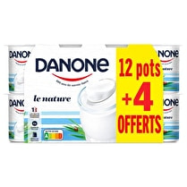Danone, Yaourt Le nature - 12 x 125 g + 4 pots offerts