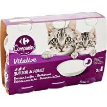 Carrefour, Lait pour chats adultes & chatons x3