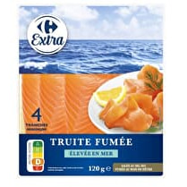 Carrefour, Truite Fumée élevée en mer - 4 tranches