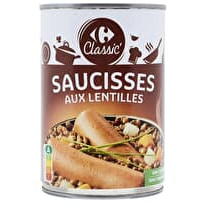 Carrefour, Saucisses aux lentilles