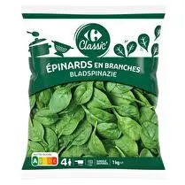 Carrefour, epinards en branches