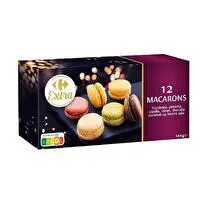 Carrefour, Macarons Framboise, pistache, vanille, citron, chocolat, caramel - x 12