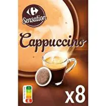 Carrefour, Cappuccino Dosettes X8 - Compatible Senseo