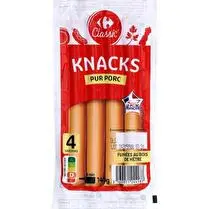 Carrefour, Knacks Pur Porc X4 140G