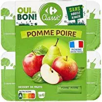 Carrefour, Compote Pomme Poire 4X100G