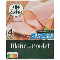 Carrefour, blanc de poulet réduit en sel