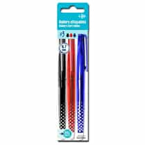 Carrefour, Stylo roller effaçable assortis pointe moyenne x3