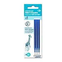 Carrefour, Recharge pour roller effaçable pointe moyenne bleu x3