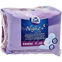 Carrefour, Serviettes Hygiéniques avec Ailettes Ultra Minces Night+