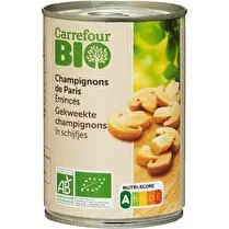 Carrefour, Champignons de Paris émincés BIO