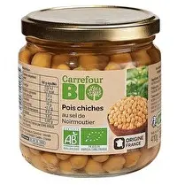 Carrefour, Pois chiches au sel de Noirmoutier bio