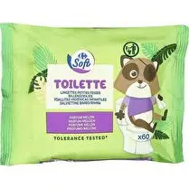 Carrefour, Lingettes bébé Nettoyantes Petites Fesses  - x 60