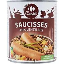 Carrefour, Saucisses aux lentilles