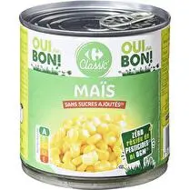 Carrefour, Maïs sans sucres ajoutés