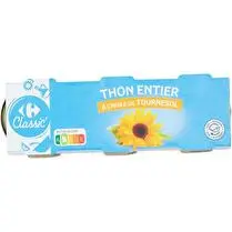 Carrefour, Thon entier à l'huile de tournesol