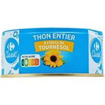 Carrefour, Thon entier à l'huile de tournesol