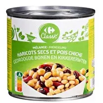 Carrefour, Mélange haricots secs et pois chiches