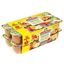 Andros, Dessert fruitier Panachés fruits jaunes - 12 pots de 100 g + 4 offerts