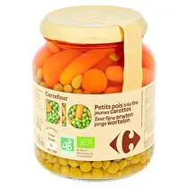 Carrefour, Petits pois très fins jeunes carottes BIO