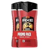 Axe, Gel douche homme 5en1 Sunset fresh  - 2x250 ml