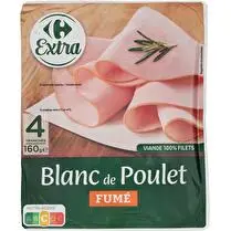 Carrefour, Blanc de poulet fumé 4 tranches