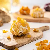 Fabriqué dans nos ateliers, Chèvre enrobé raisin blond