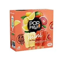 Pop Fruit, 8 Bâtonnets sorbet mini ultra fruité citron et orange sanguine