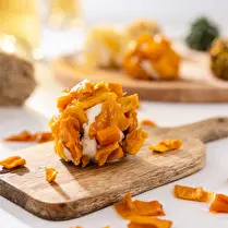 Fabriqué dans nos ateliers, Chèvre enrobé mangue