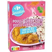 Carrefour, Poulet curry coco duo de riz