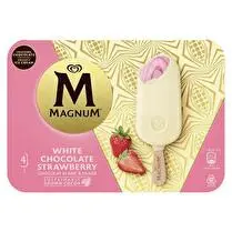 Magnum, Bâtonnets chocolat blanc et fraise x4