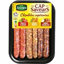 Socopa, Assortiment de chipolatas 3 saveurs Cap Saveur