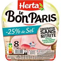 Herta, Le bon Paris Sel réduit, sans nitrite - 8 tranches soit 280 g
