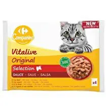 Carrefour, Pâtée Pour Chat Adulte En Sauce Agneau Boeuf Carotte Vitalive