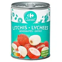 Carrefour, Fruits au sirop Litchis Dénoyautés