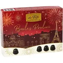 ESPRIT DE FÊTE, Boîte boules praline  Chocolat noir  - 1 kg