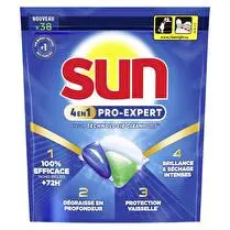 Sun, Capsules lave vaisselle 4 en 1 Pro Expert regular x38