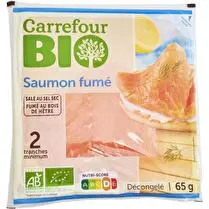 Carrefour, Saumon Fumé BIO  2 tranches