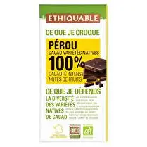 Ethiquable, Chocolat noir 100% Pérou