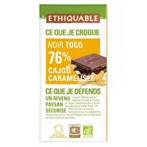 Ethiquable, Chocolat noir 76% cajou caramélisée