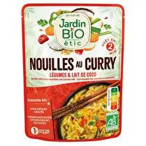 Jardin bio étic, Nouilles au curry légumes et lait de coco